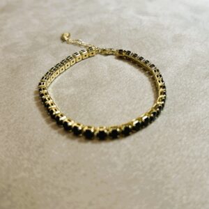 Luksusowa Bransoletka z Czarnym Cyrkonem