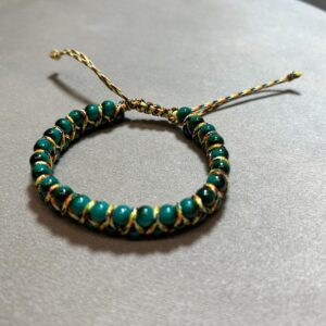 Zielona Bransoletka Boho z Tygrysim Okiem